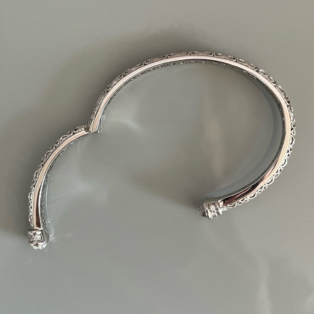 Tacori 925 Sterling Silver CZ Hinged Bracelet - Picture 9 of 12